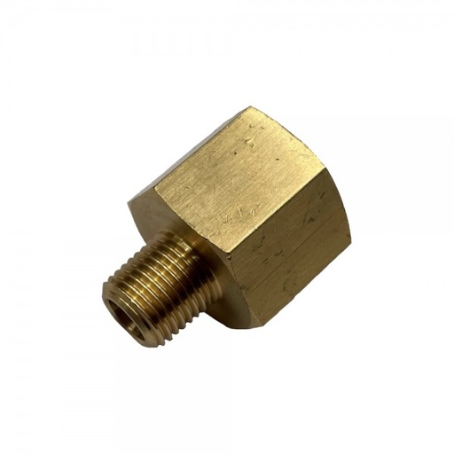 [BRA1214] Brass Reducing Hex Adaptor 1/2" (18.6mm) Female to 1/4" (13.2mm) Male BSP Thread