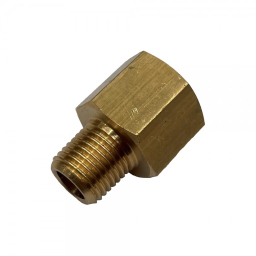 [BRA3814] Brass Reducing Hex Adaptor 3/8" (15mm) Female to 1/4" (13.2mm) Male BSP Thread