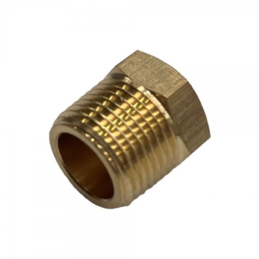 [BRB3818] Brass Reducing Hex Bush 3/8" (16.7mm) Male to 1/8" (8.6mm) Female BSP Thread