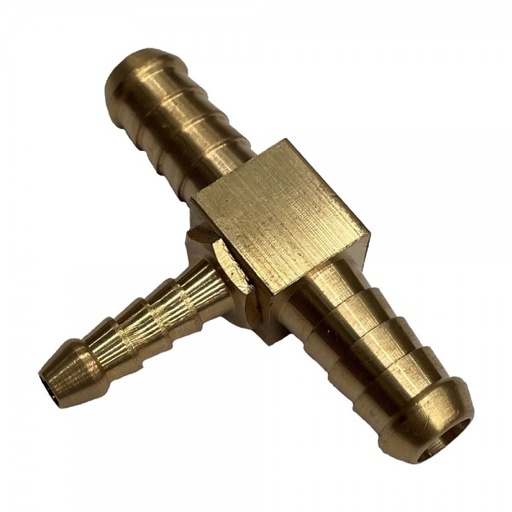 [BRT135] Brass Reducing Tee 3/8" (9.5mm) x 3/8" (9.5mm) to 1/4" (6.3mm) Hose Tube End
