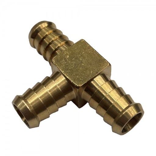 [BT12] 3-Way Brass Tee Piece 1/2" (12.7mm) Barbed Hose Tube Ends