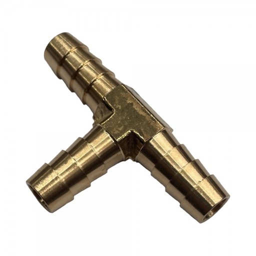 [BT38] 3-Way Brass Tee Piece 3/8" (9.5mm) Barbed Hose Tube Ends