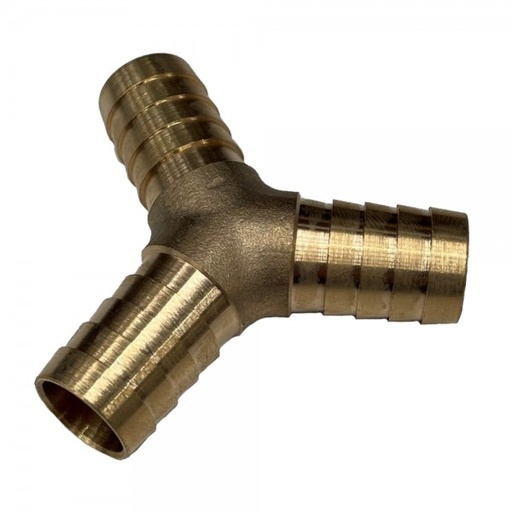 [BY34] Brass 3-Way Y Shape Tail Piece 3/4" (19.1mm) Barbed Hose Tube Ends