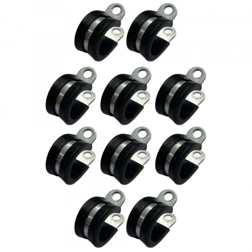 [CC16-10] Rubber Lined P Clip Cushion Clamps 16mm - 10 Pack