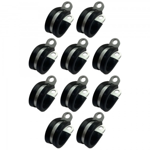 [CC19-10] Rubber Lined P Clip Cushion Clamps 19mm - 10 Pack