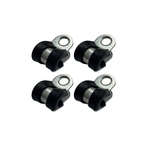 [CC6] Rubber Lined P Clip Cushion Clamps 6mm - 4 Pack