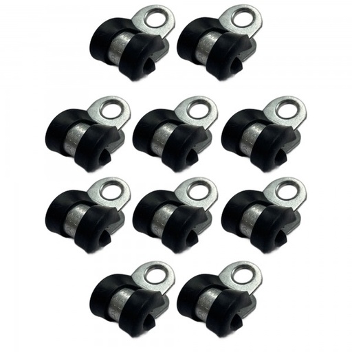 [CC6-10] Rubber Lined P Clip Cushion Clamps 6mm - 10 Pack