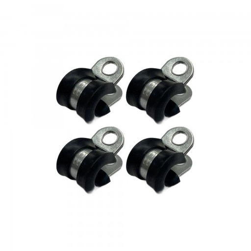[CC8] Rubber Lined P Clip Cushion Clamps 8mm - 4 Pack