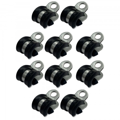 [CC8-10] Rubber Lined P Clip Cushion Clamps 8mm - 10 Pack