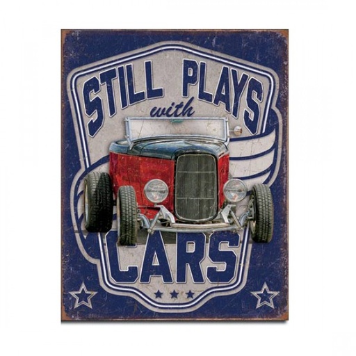 [MSI2064] Still Playing with Cars Metal Sign Reproduction 41cm x 32cm