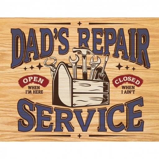 [MSI2268] Dads Repair Service Metal Sign Reproduction 41cm x 32cm