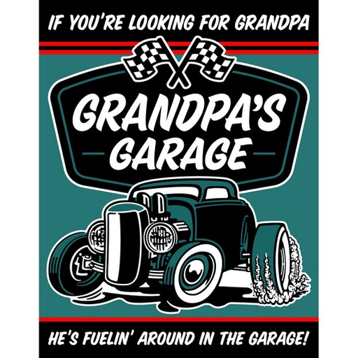 [MSI2340] Grandpa's Garage Metal Sign Reproduction 32cm x 41cm