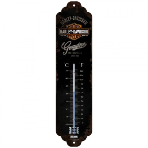 [NA80140] Thermometer Harley Davidson Genuine Black C+F 6.5cm x 28cm In Hang Sell