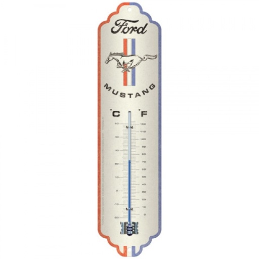 [NA80338] Thermometer Ford Mustang C+F 6.5cm x 28cm In Hang Sell