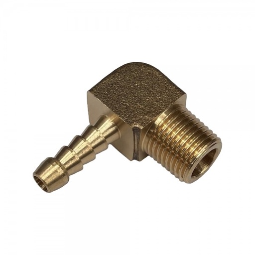 [NPTE1414] Brass Male Elbow Tail Fitting 1/4" (6.3mm) Hose Tube End to 1/4" (13.7mm) Male NPT Thread