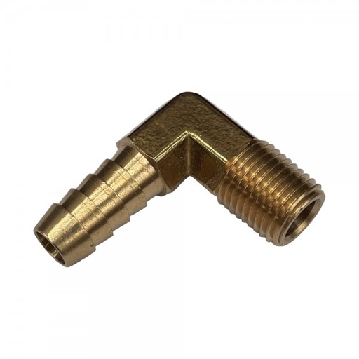 [NPTE3818] Brass Male Elbow Tail Fitting 3/8" (9.5mm) Hose Tube End to 1/8" (10.2mm) Male NPT Thread