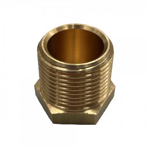[NPTP12] Brass External Hex Plug 1/2" (21.1mm) Male NPT Thread