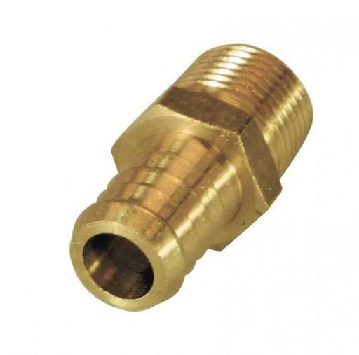 [NPTS5812] Brass Male Fitting 5/8" 15.9mm Hose Tube End to 1/2" 21.1mm Male NPT 