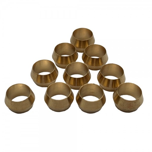 [P00104] Brass Olives Standard No 1 - 1/4" (6.3mm) Hose Tube - Pkt 10