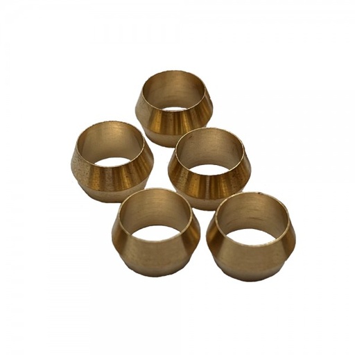 [P00106] Brass Olives Standard No 1 - 3/8" (9.5mm) Hose Tube - Pkt 5