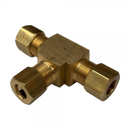 [P1403] Brass Compression Tee 1/4" (6.3mm) Hose Tube