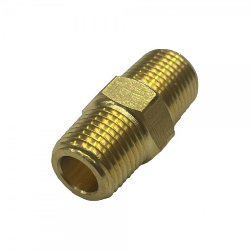 [P2701] Brass Hex Nipple 1/8" (9.7mm) Male BSP Thread