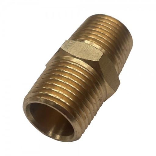 [P2704] Brass Hex Nipple 1/2" (21mm) Male BSP Thread