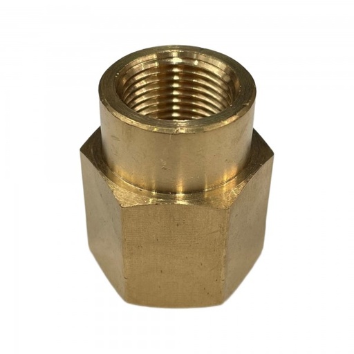 [P2905] Brass Hex Reducing Socket 1/2" 18.6mm BSP Female to 3/8" 15mm BSP Female 