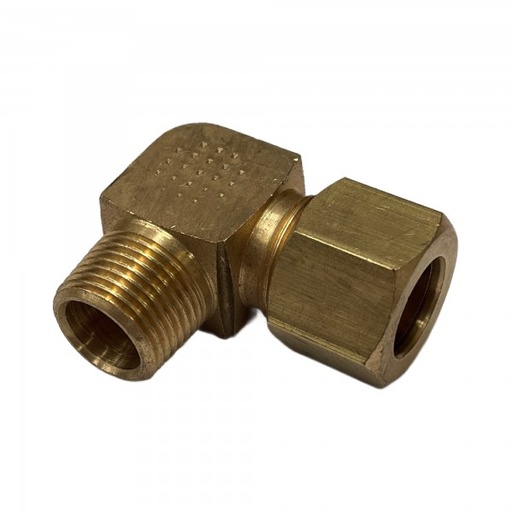 [P516] Brass Compression Union Elbow 1/2" (12.7mm) Tube to 3/8" (16.7mm) Male BSP Thread