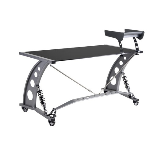 [PFD2000B] PitStop Furniture Black GT Spoiler Desk Black Tempered Glass Color Racing Style