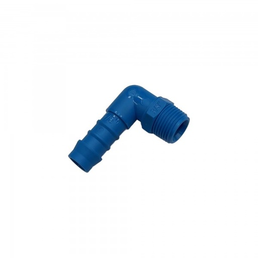 [PLME1238] Nylon Plastic Male Elbow Tail Fitting 1/2" (12.7mm) Hose Tube End to X 3/8" (16.7mm) Male BSP Thread