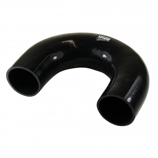 [SH-E180-63-50-BLK] Silicone Hose Black 180 Deg Elbow 63mm (2.5") ID, 50mm Leg Length
