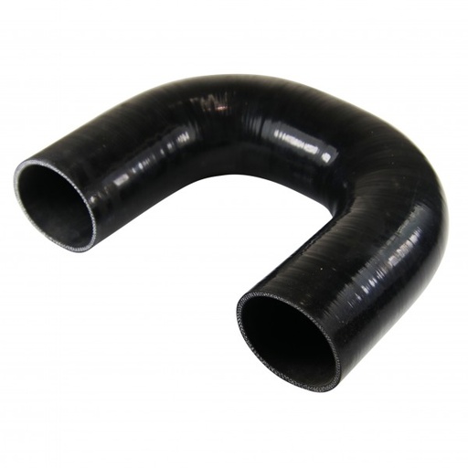 [SH-E180-76-50-BLK] Silicone Hose Black 180 Deg Elbow 76mm (3") ID, 50mm Leg Length