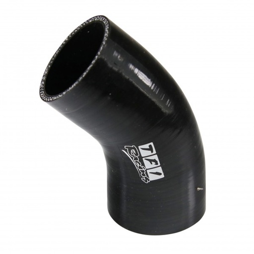 [SH-E45-54-50-BLK] Silicone Hose Black 45 Deg Elbow 54mm (2.125") ID, 50mm Leg Length