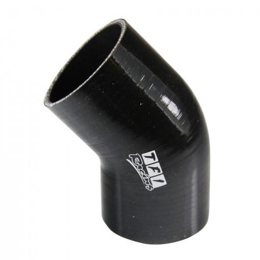 [SH-E45-63-50-BLK] Silicone Hose Black 45 Deg Elbow 63mm (2.5") ID, 50mm Leg Length