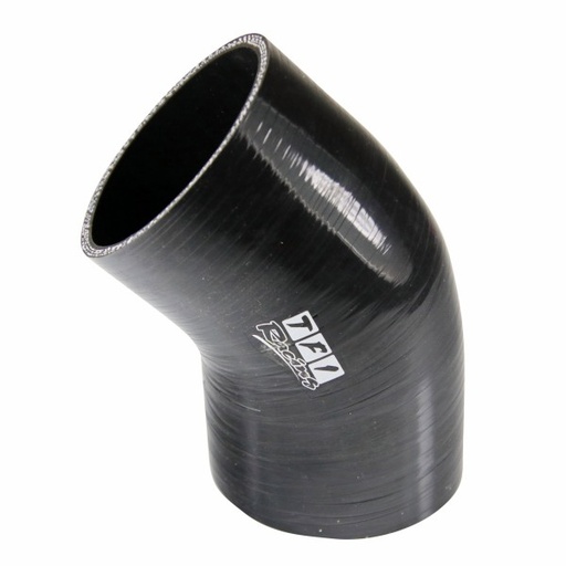 [SH-E45-76-50-BLK] Silicone Hose Black 45 Deg Elbow 76mm (3") ID, 50mm Leg Length