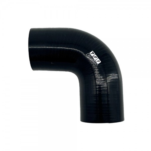 [SH-E90-63-50-BLK] Silicone Hose Black 90 Deg Elbow 63mm (2.5") ID, 50mm Leg Length