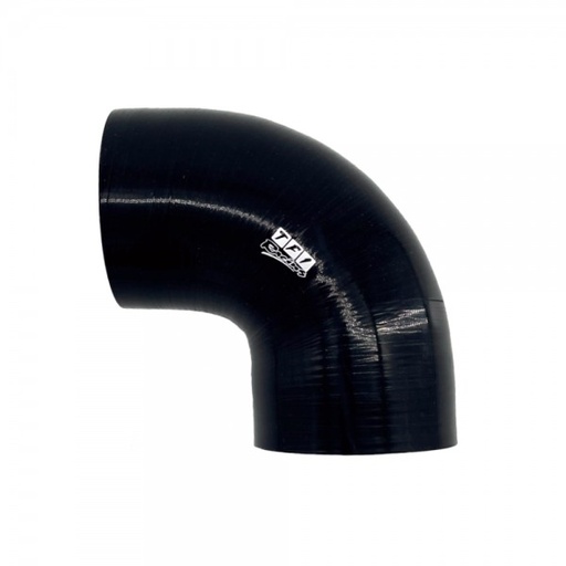 [SH-E90-83-50-BLK] Silicone Hose Black 90 Deg Elbow 83mm (3.25") ID, 50mm Leg Length