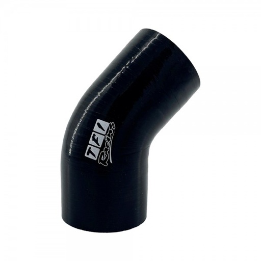 [SH-RE45-57-51-BLK] Silicone Hose Black 45 Deg Reducing Elbow 57 to 51mm (2.25" to 2") ID, 50mm Leg Length