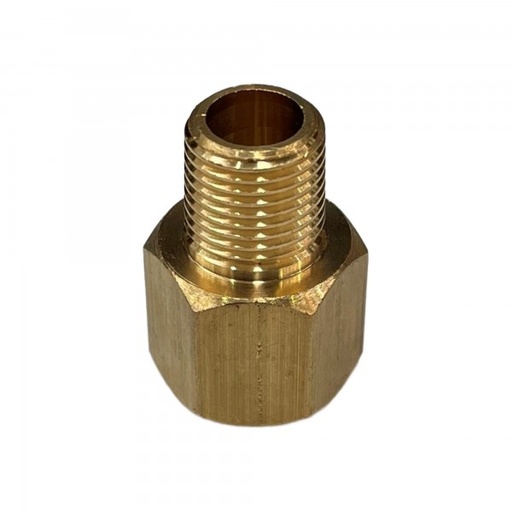 [TBR1818] Brass Temp Bush Reducer 1/8" (8.4mm) Female NPT Thread to 1/8" (9.7mm) Male BSP Thread