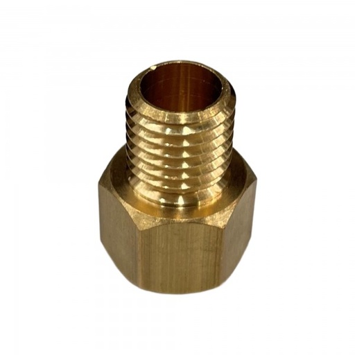 [TBR18M12] Brass Temp Bush Reducer 1/8" (8.4mm) Female NPT Thread to M12-1.5 Male Thread