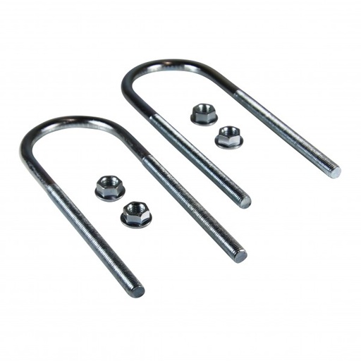 [UB85X14] U-Bolts 85mm ID, 14mm thread, 260mm Long with serrated nuts. Set of 2.