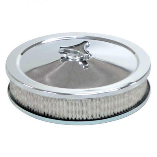 [AF92S] Chrome Air Cleaner 9" Wide x 2" Tall Holley Edelbrock Quadrajet Carburettor